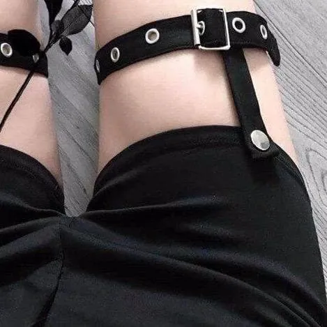 High Waist Shorts With Thigh Buckles