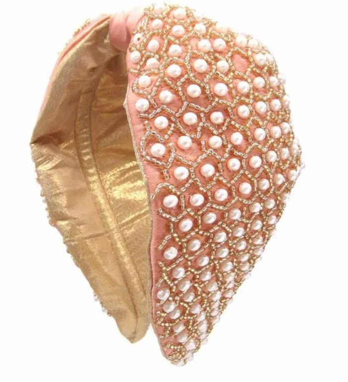 #K611 Honey I've Got The Pearls Headband