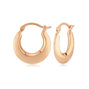 Knife Edge Tapered Hoop Earrings, 14Kt - 15MM