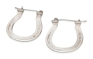 Large Draft Shoe Earrings - Hinged Back, Sterling Silver