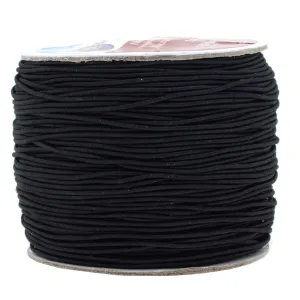 Mandala Crafts 1mm Elastic Cord Elastic String For Bracelets | Necklaces | jewelry manufacturing | 109 Yards Color Black