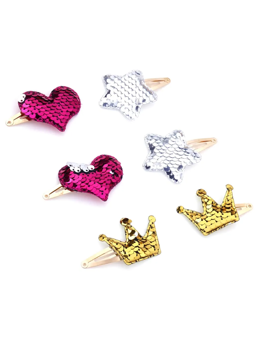 Melbees by Yellow Chimes Hair Clips for Girls 3 Pairs Hairclips Tic Tac Clips Sequins Studded Multicolor Hair Clips Hair Accessories for Kids Girls.