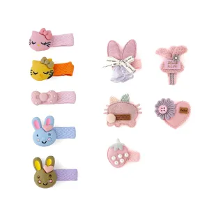 Melbees by Yellow Chimes Hair Clips for Girls Kids Hair Clip Hair Accessories for Girls Set of 10 PCS Cute Characters Tiny Aligator Clips Hair Clips for Baby Girls Baby Hair Clips For Kids Toddlers