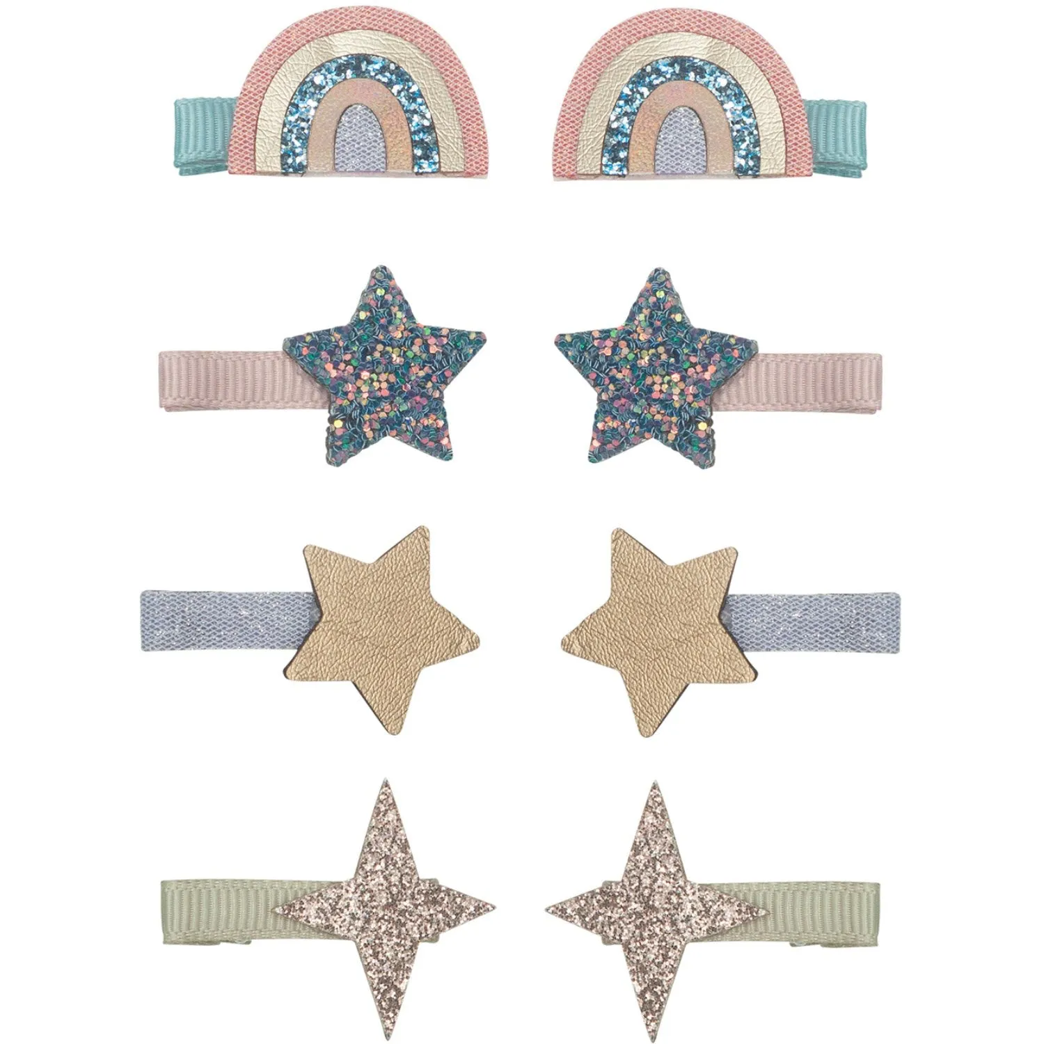 Mimi & Lula 8 Hair Clips - Mini Over The Rainbow Little Prince