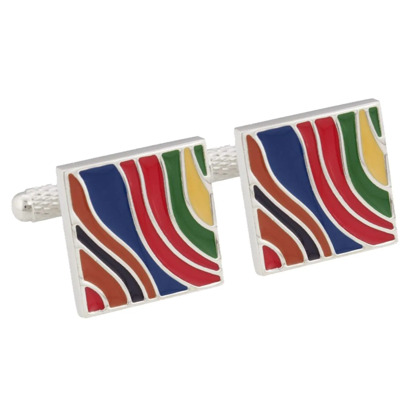 Multi Colour Wave Cufflinks