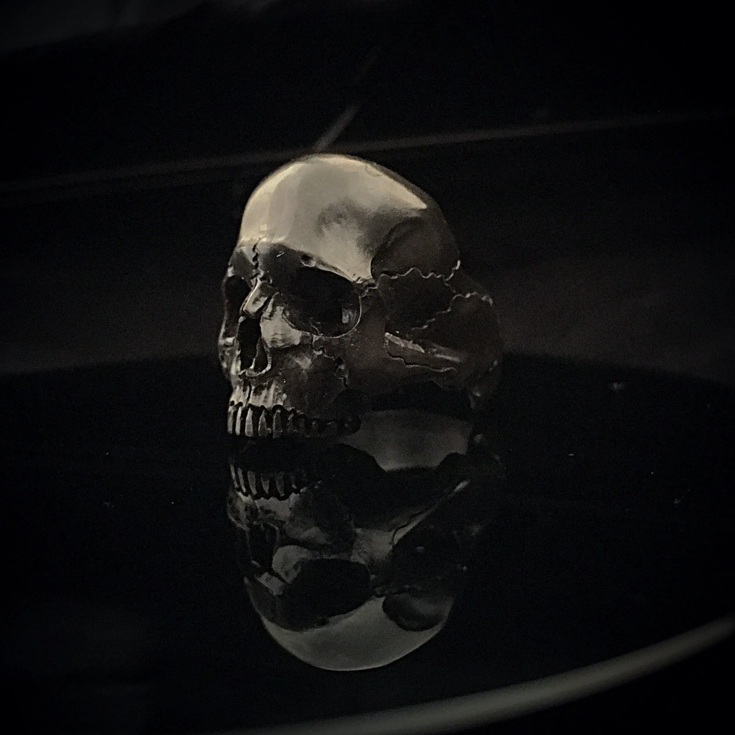 Night Marble Skull Ring