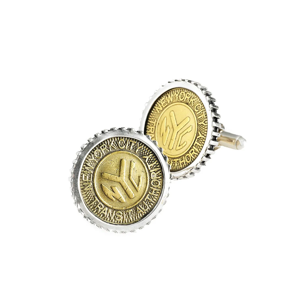 NYC Authentic Subway Token Sterling Silver Large Cufflink