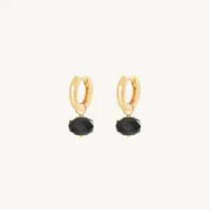 Opulent Black Spinel Plain Hoops - Stone of Energy