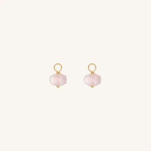 Opulent Morganite Hoop Charm - Stone of Joy (Set of 2)