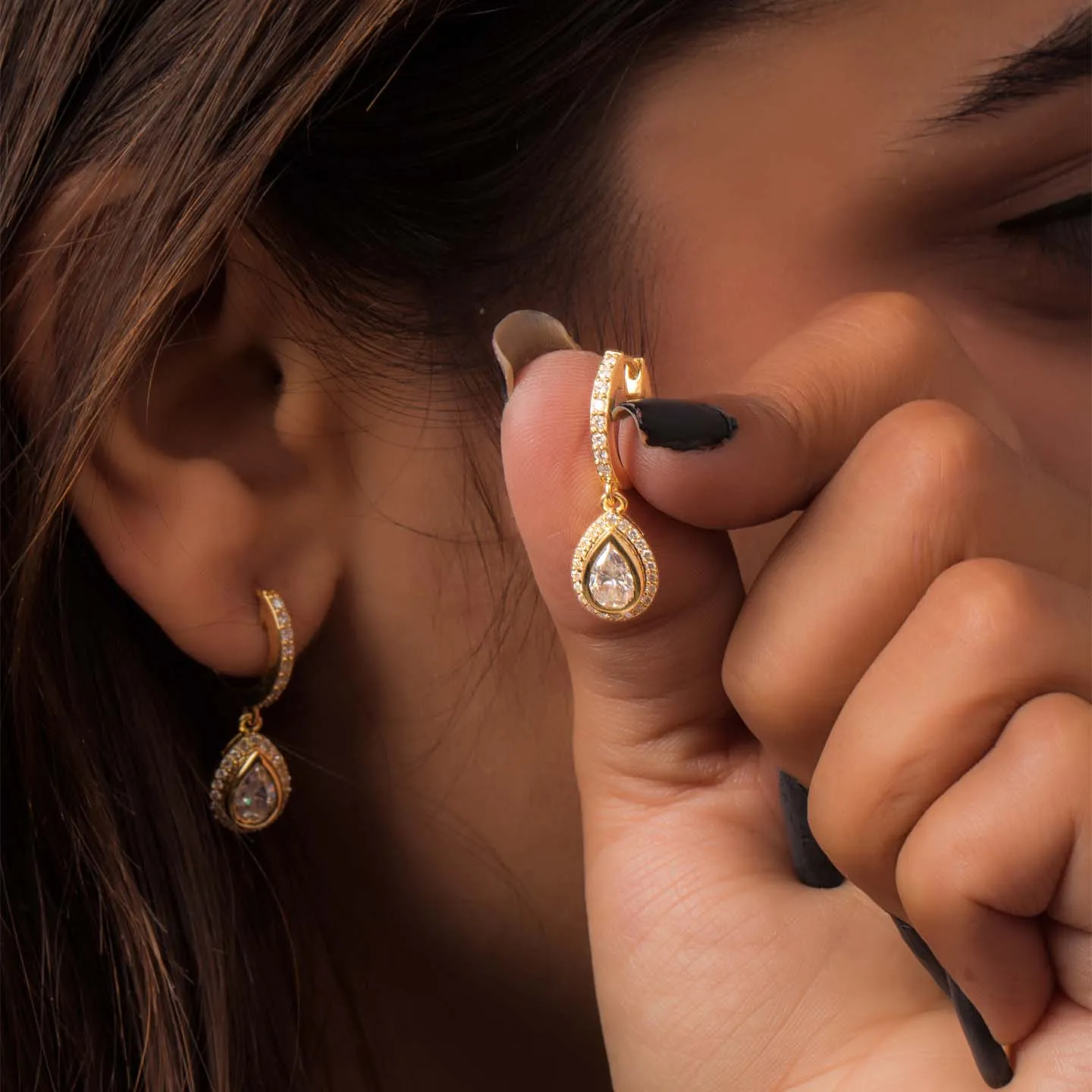 Opulent Silver Dangling Hoop Earrings