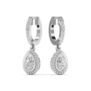 Opulent Silver Dangling Hoop Earrings