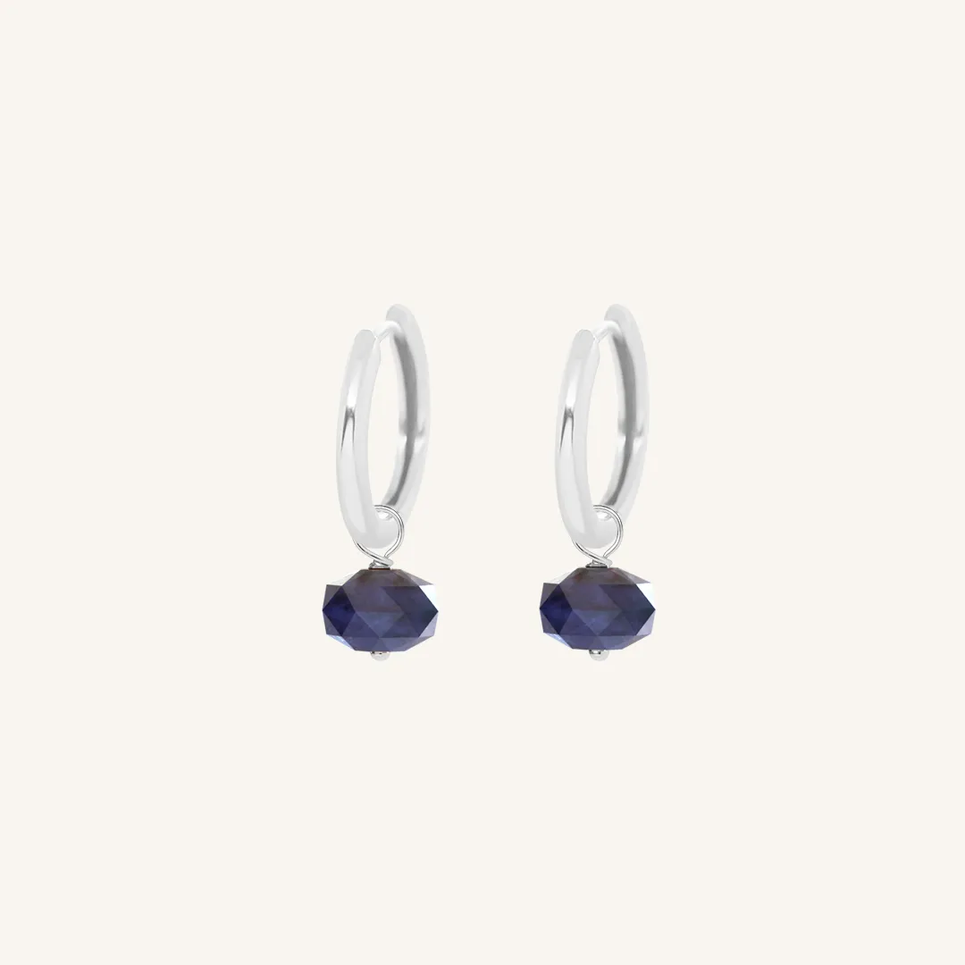 Opulent Sodalite Plain Hoops - Stone of Intuition