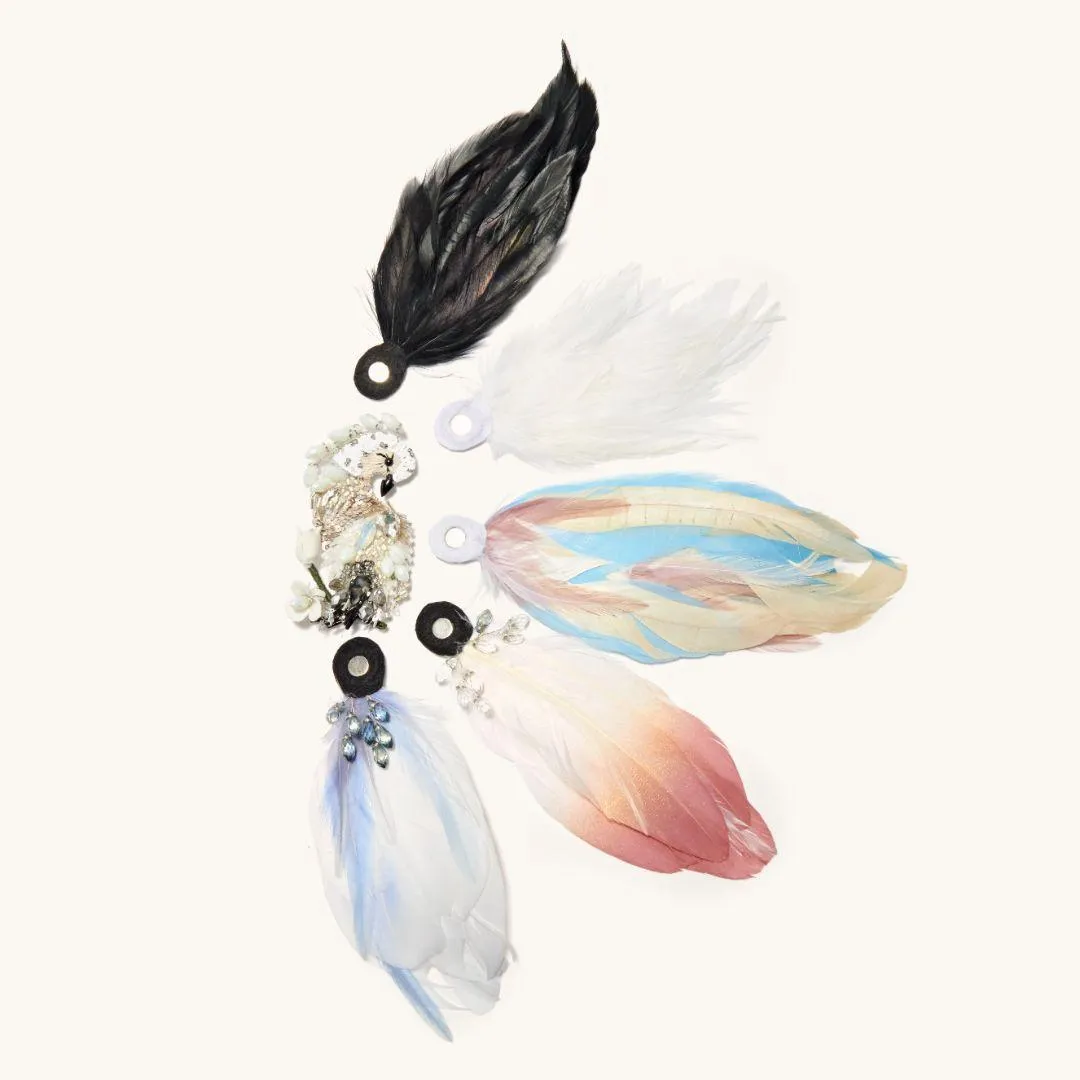 Peacock Brooch White