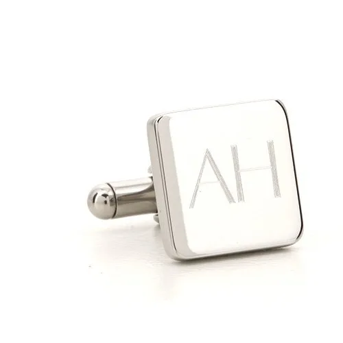 Personalised Engraved Square Silver Cufflinks