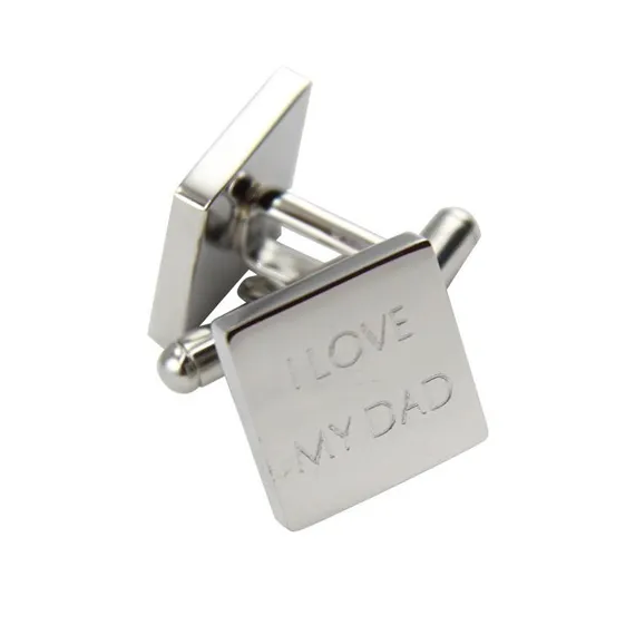 Personalised Engraved Square Silver Cufflinks