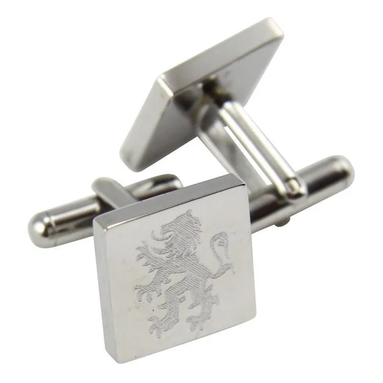 Personalised Engraved Square Silver Cufflinks