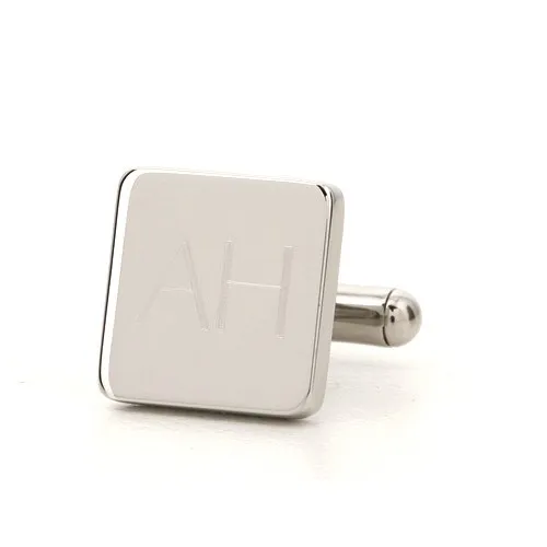 Personalised Engraved Square Silver Cufflinks