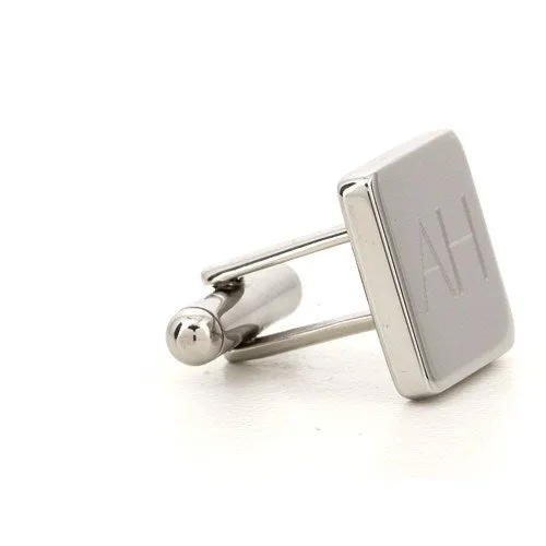 Personalised Engraved Square Silver Cufflinks