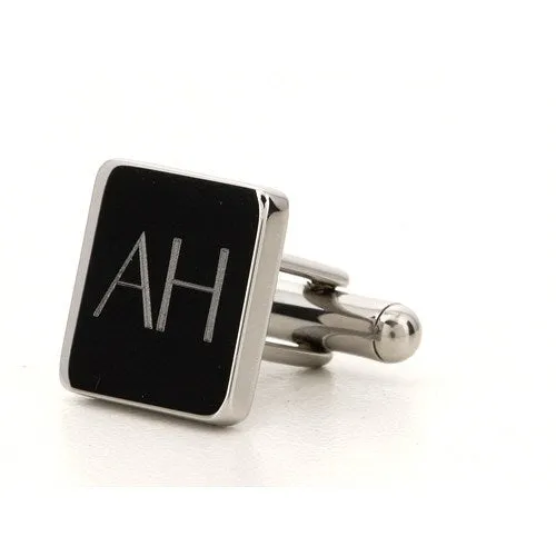 Personalised Engraved Square Silver Cufflinks