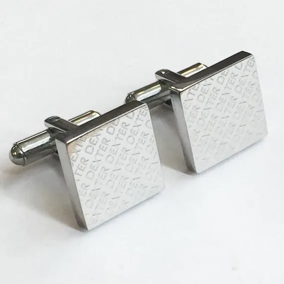 Personalised Engraved Square Silver Cufflinks