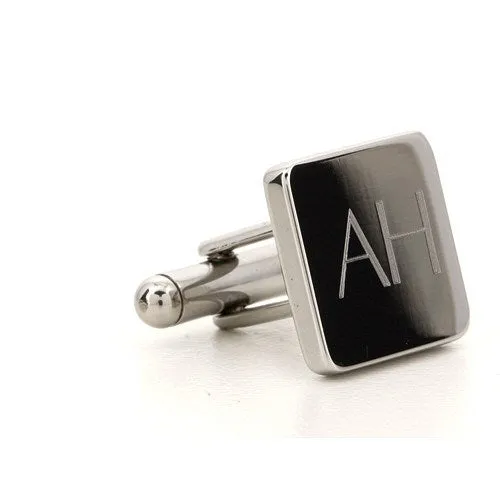 Personalised Engraved Square Silver Cufflinks