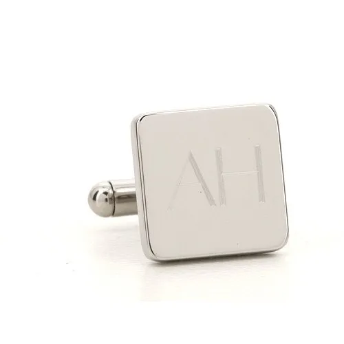 Personalised Engraved Square Silver Cufflinks