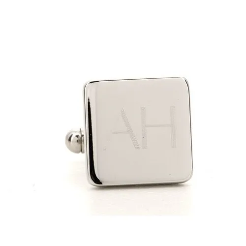 Personalised Engraved Square Silver Cufflinks