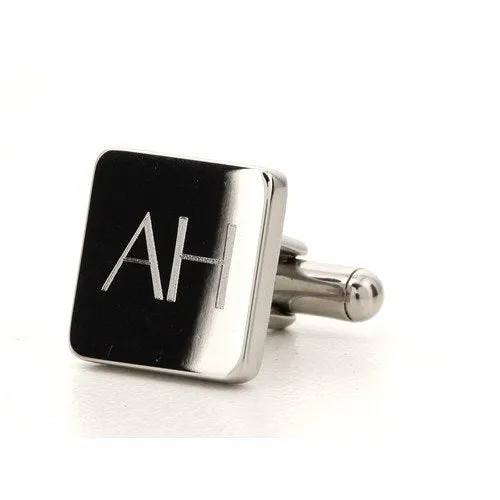 Personalised Engraved Square Silver Cufflinks