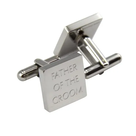 Personalised Engraved Square Silver Cufflinks