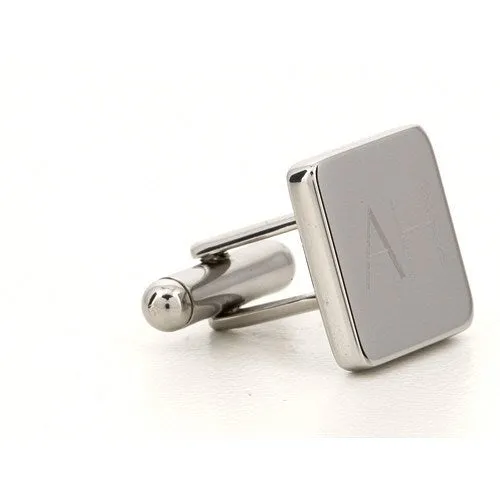 Personalised Engraved Square Silver Cufflinks