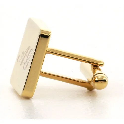 Personalised Gold Engraved Square Cufflinks