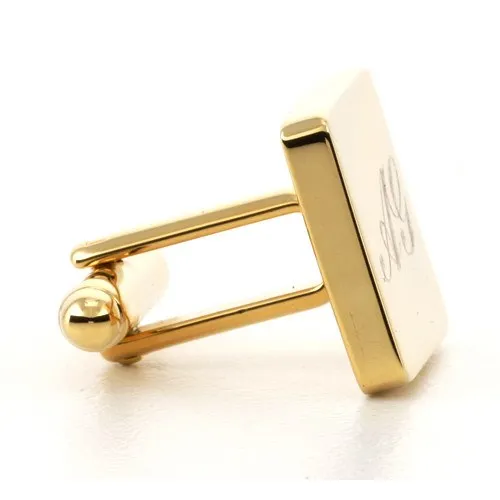 Personalised Gold Engraved Square Cufflinks