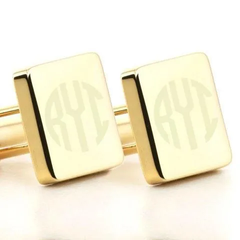 Personalised Gold Engraved Square Cufflinks