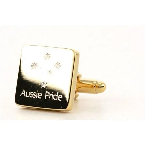 Personalised Gold Engraved Square Cufflinks