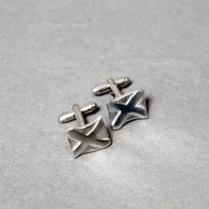 Pewter Cufflinks with Saint Andrews Cross