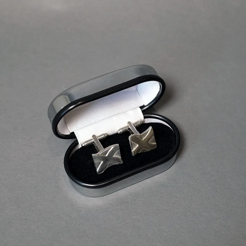 Pewter Cufflinks with Saint Andrews Cross