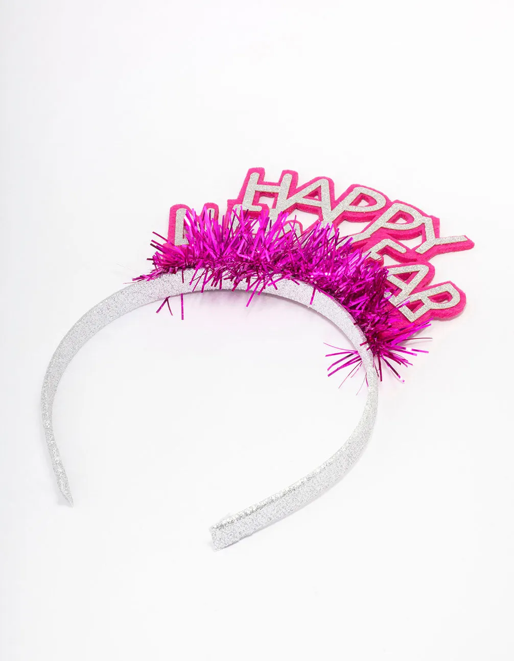 Pink & Silver Fabric New Year Headband