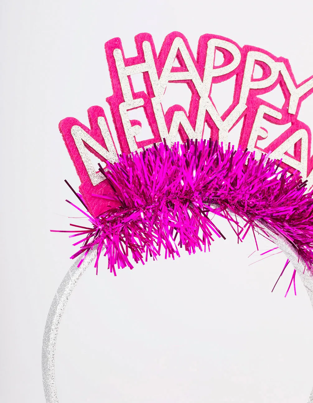 Pink & Silver Fabric New Year Headband