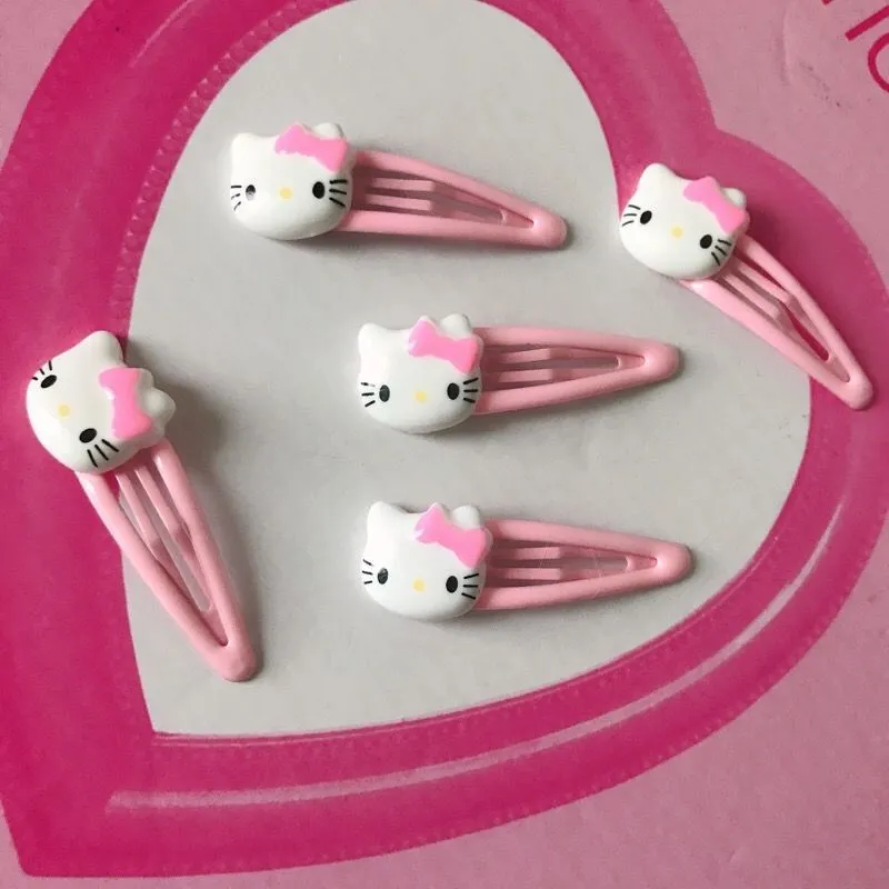 Pink Kitty Hair Clips