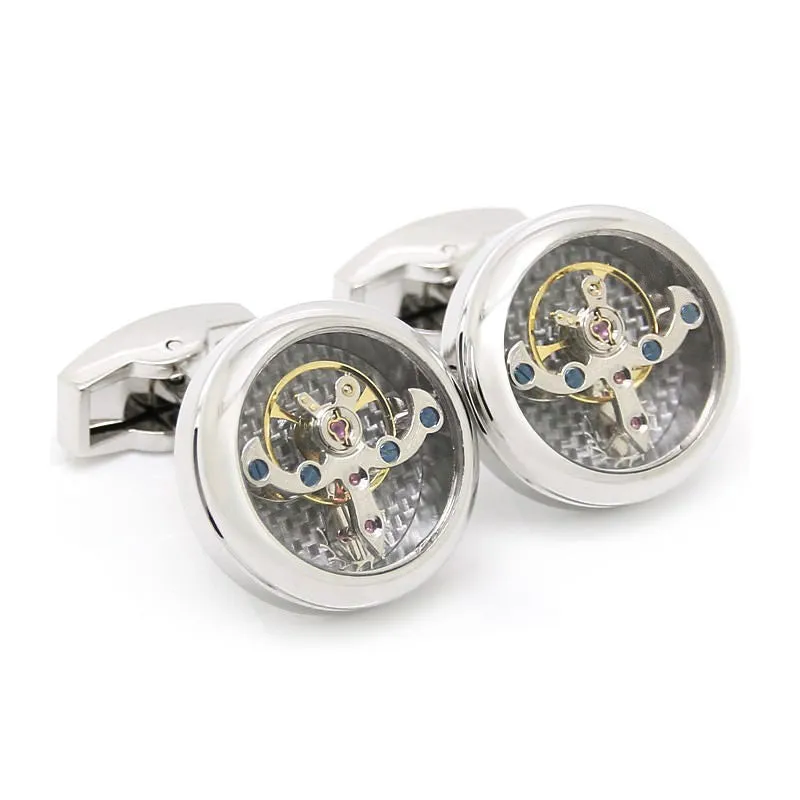 Polished Steel Tourbillon Cufflinks