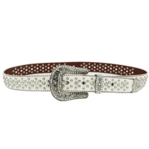 Punk Rhinestone Belts For Women Man Rivet Designer Belt For Jeans