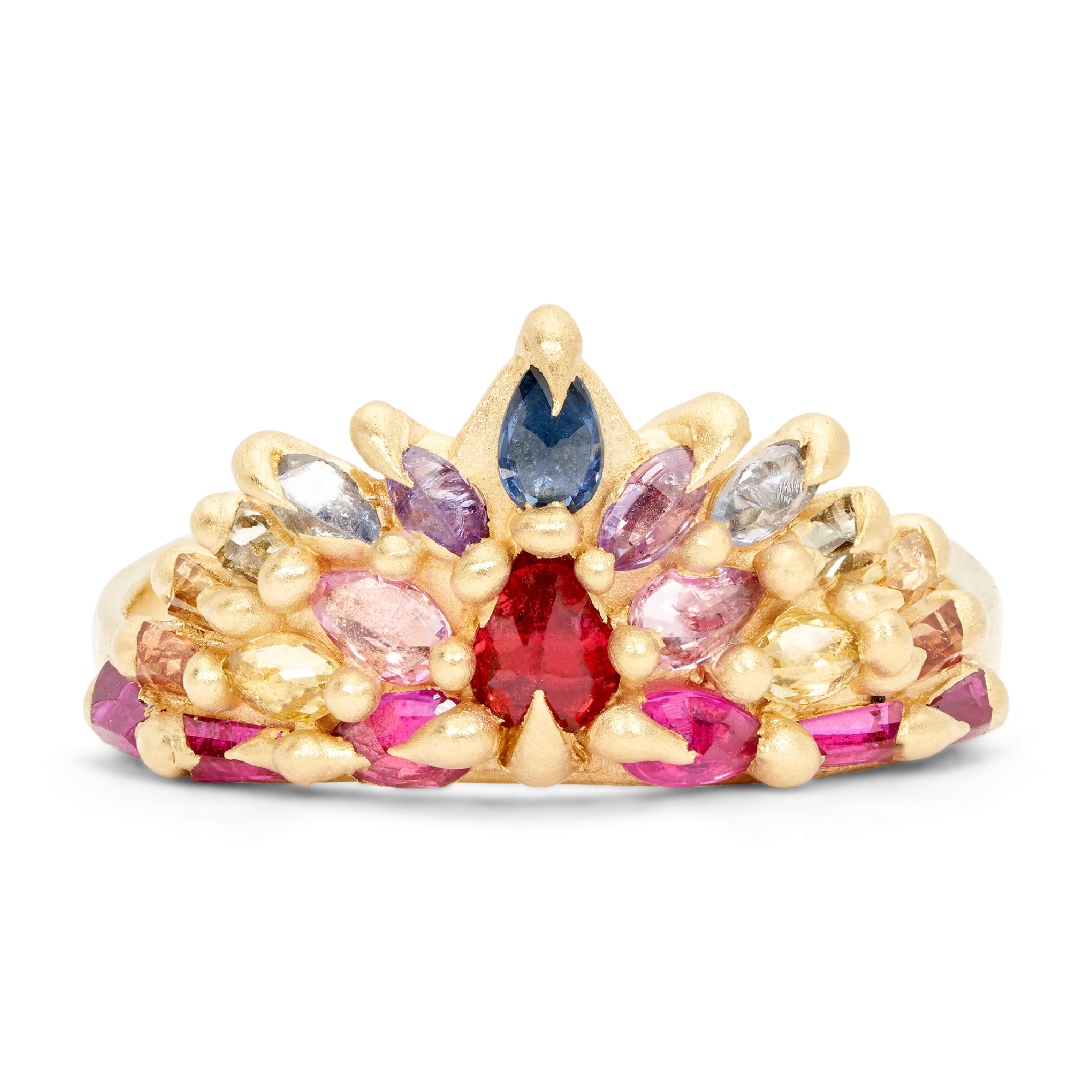 Rainbow Lena Skull Crown Petal Ring - Made to Order