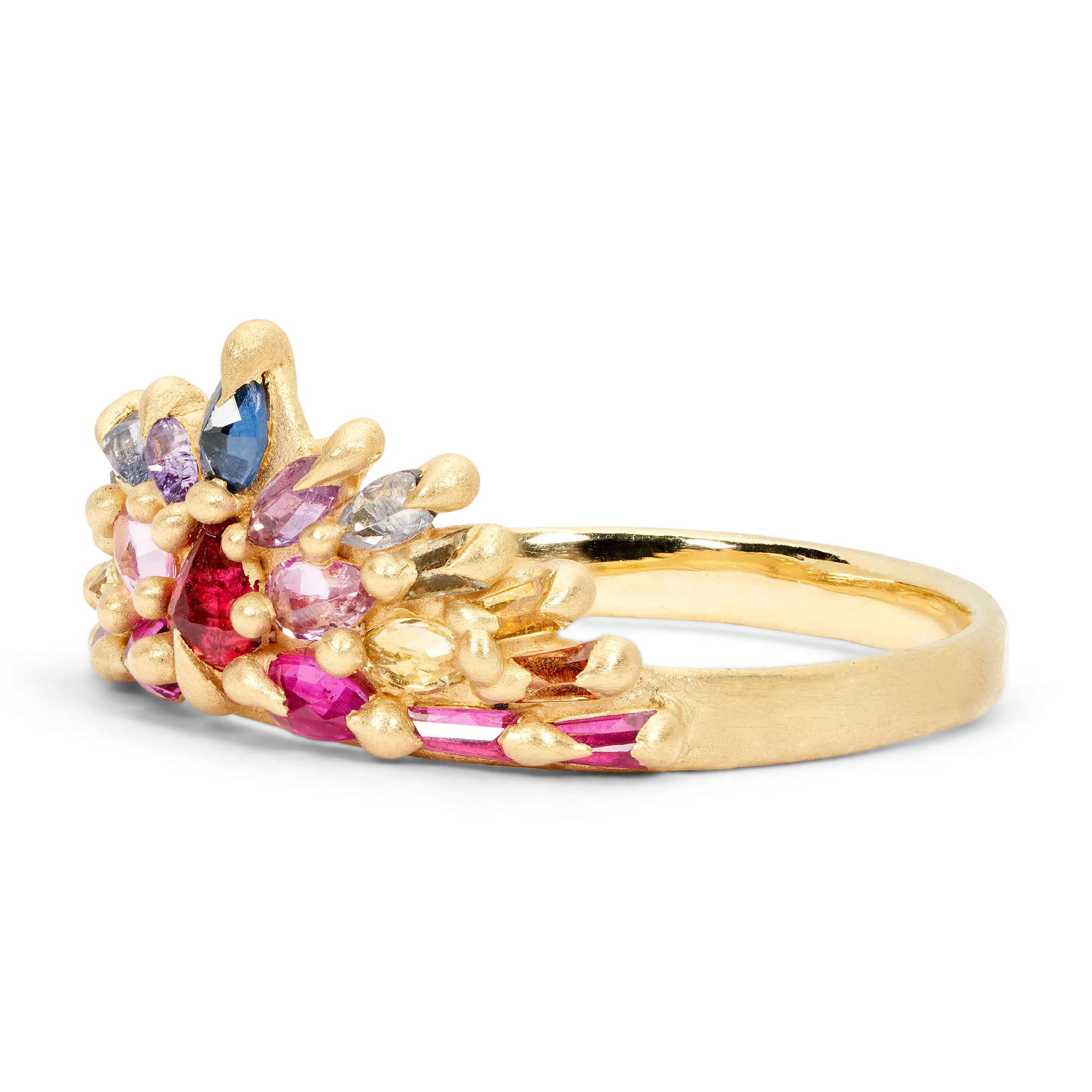 Rainbow Lena Skull Crown Petal Ring - Made to Order