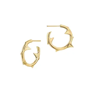 Rose Thorn Small Hoop Earrings - Yellow Gold Vermeil