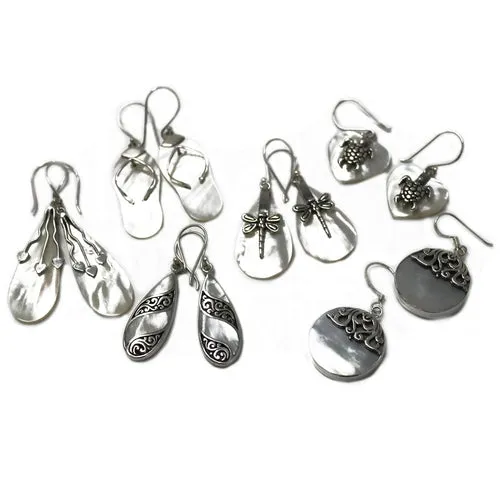 Shell & Silver Earrings - Classic Disc - MOP