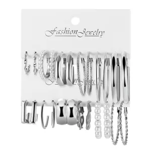 Silver Classic Earring Set