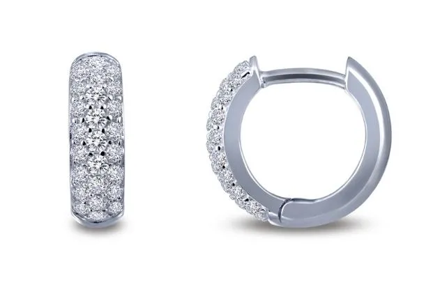 Simulated Diamond Huggie Hoop Earrings E0199CLP