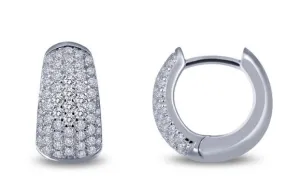 Simulated Diamond Tapered Huggie Hoop Earrings E0202CLP