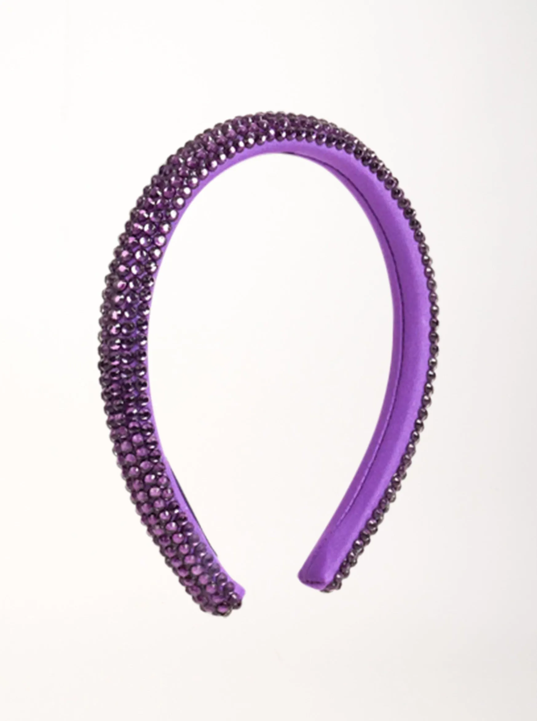 Skinny Rhinestone Headband in Purple