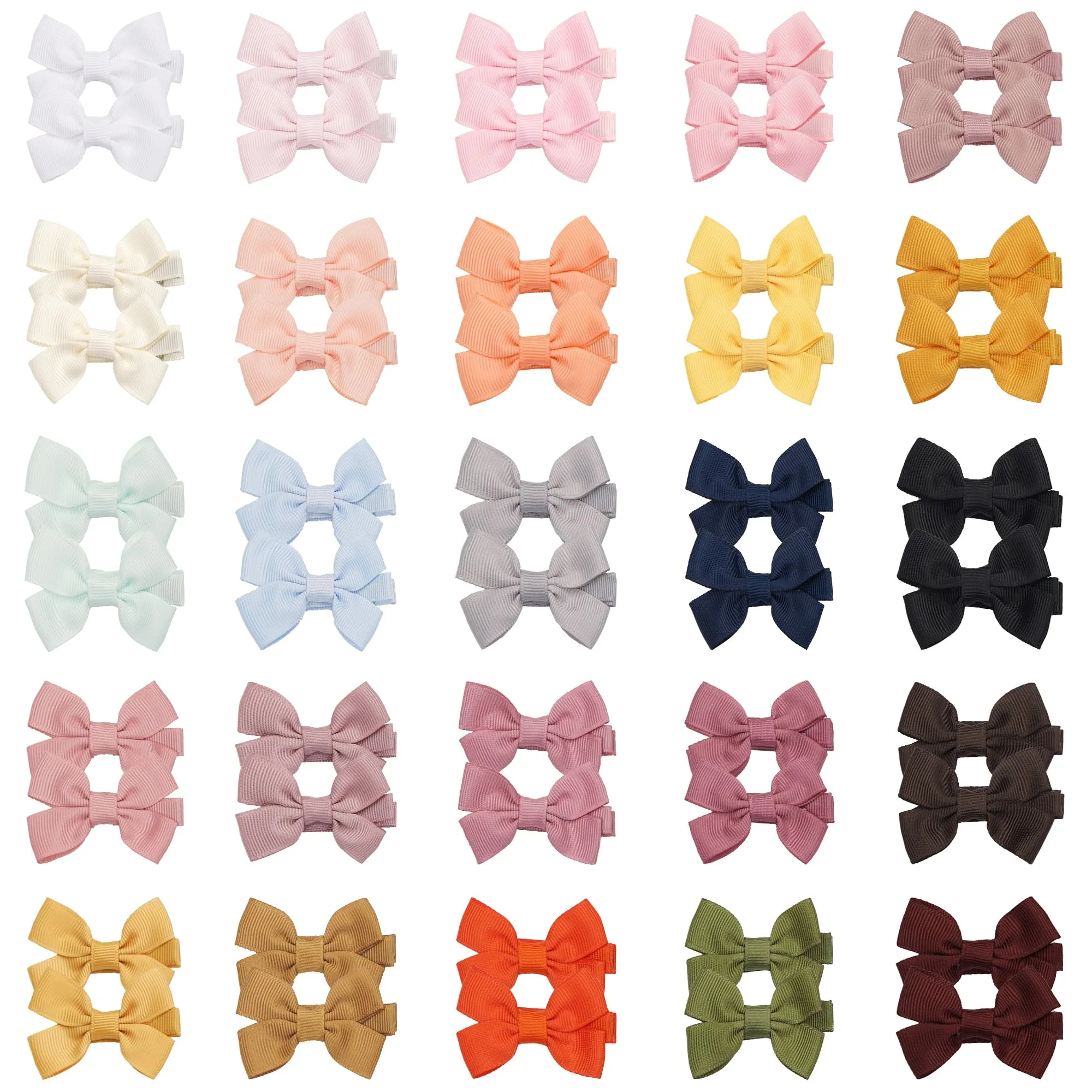 Soft Backed Beautiful Baby Hair Bows (25 pairs / 50 pcs)